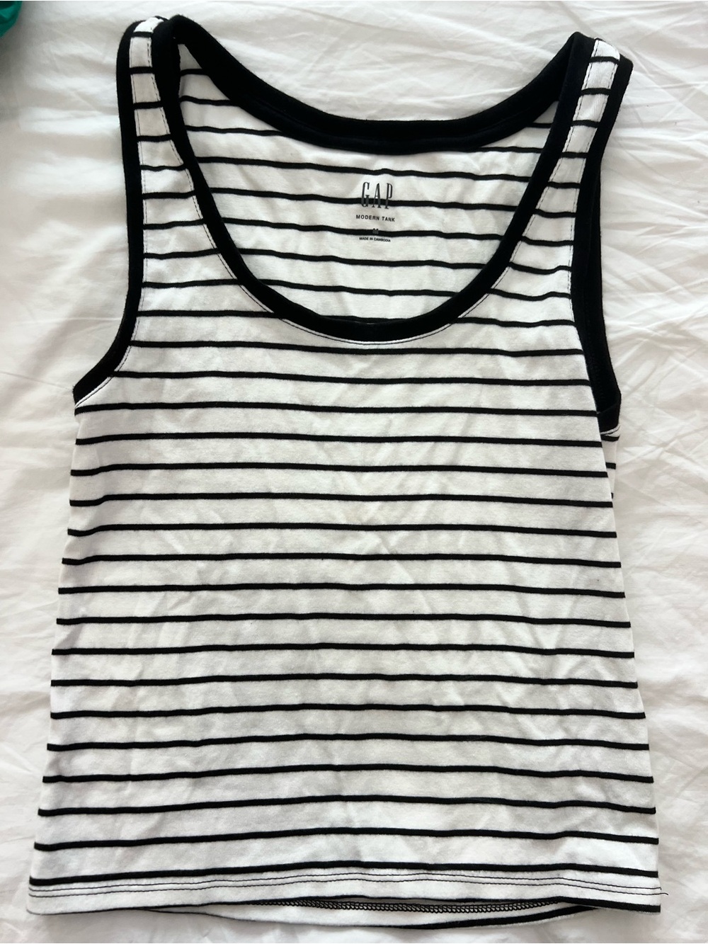 GAP Black & White Striped Tank